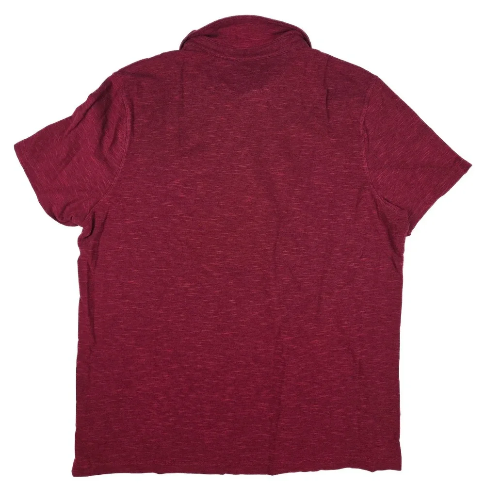 Banana Republic Maroon Performance Pique Pocket 1/4‎ Button Polo Men's Size XL